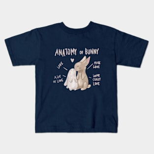 Bunny lover Anatomy of Rabbit Love cute bunny pet Kids T-Shirt